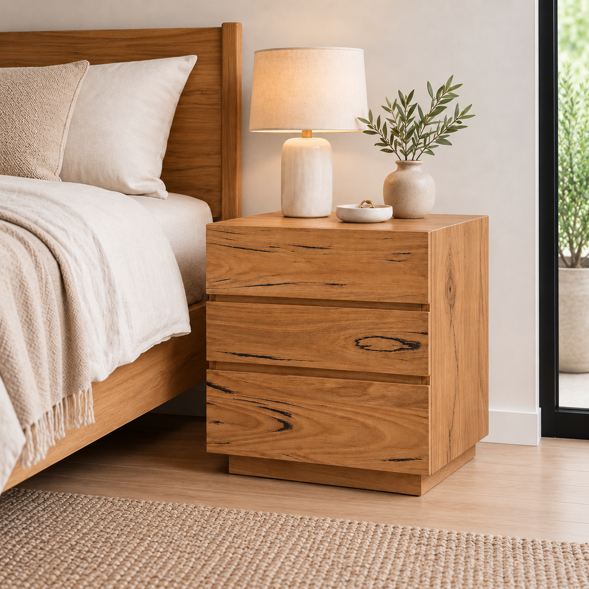 Eltham Messmate Bedside Table - 3 Drawer