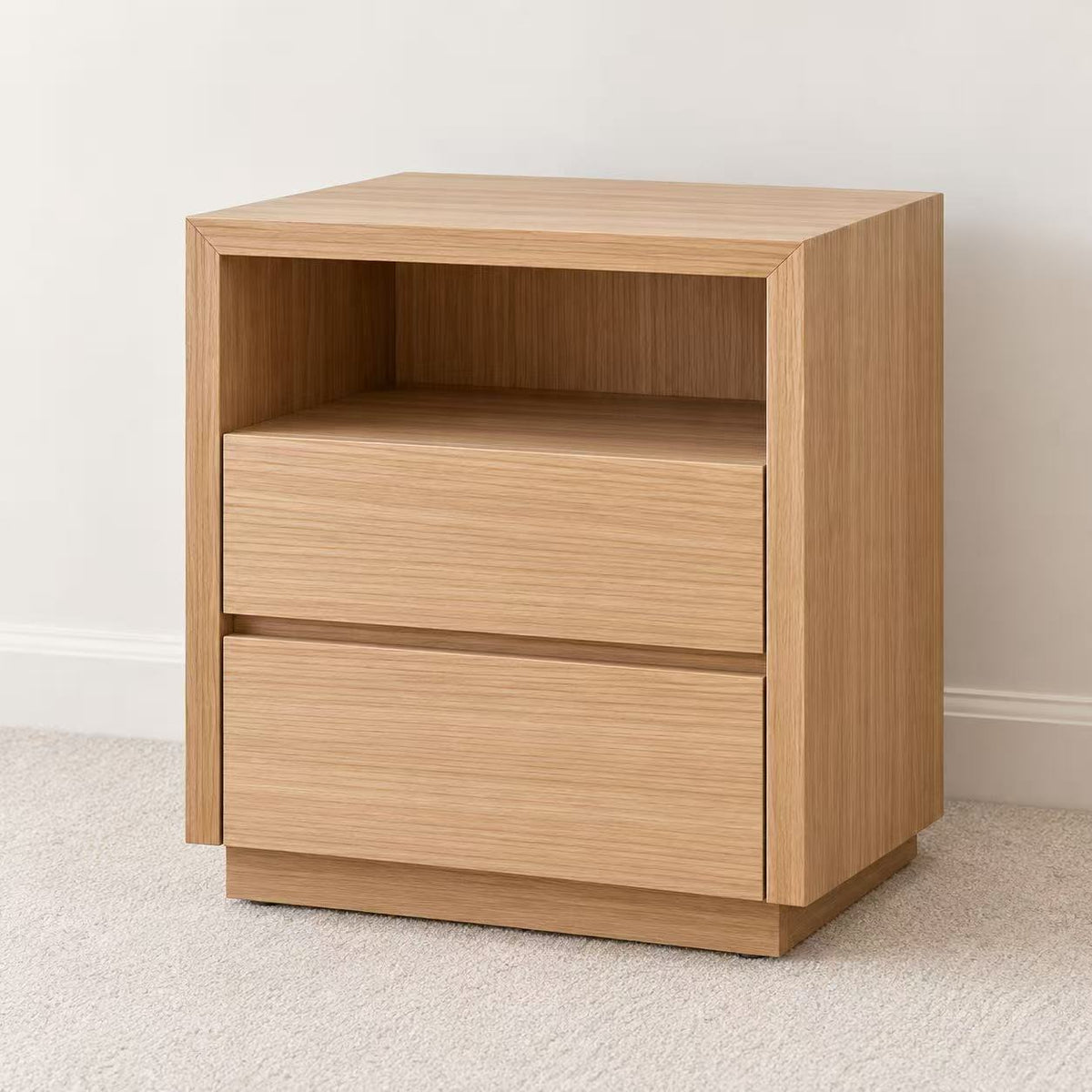 Moree Tasmania Oak Bedside Table - 2 Drawer