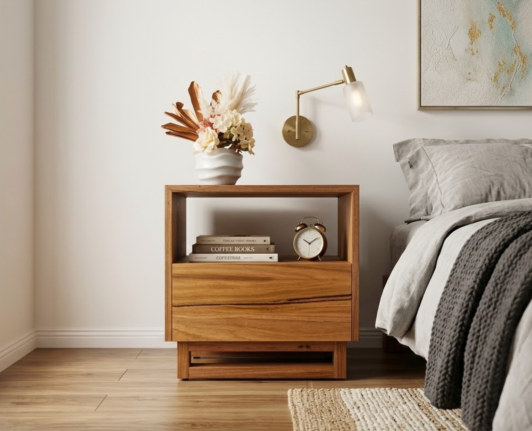 Newton Australian Made Open-Shelf Bedside Table