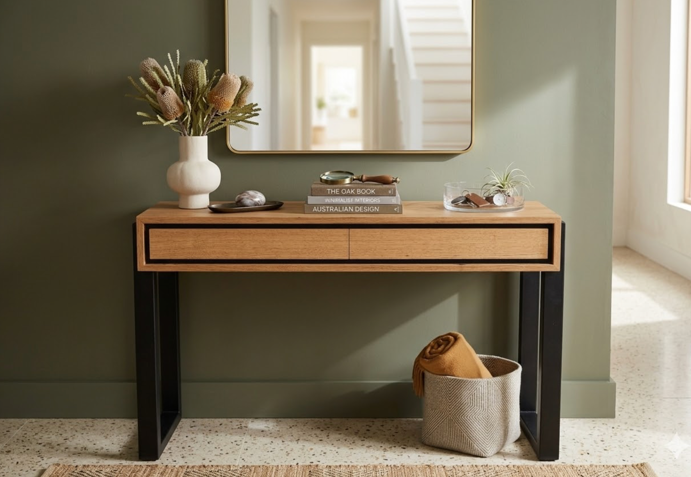 Australian Made Earthbound Messmate 2 Drawers Console Table – Luxiwood ...