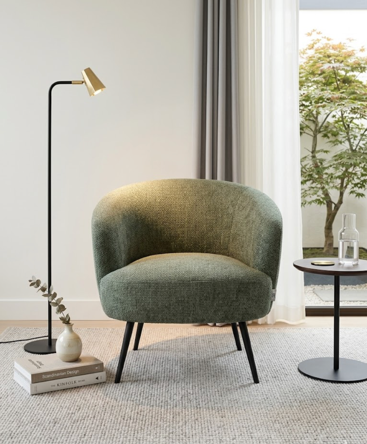Euro Occasional Chair with Metal Black Leg - Rust