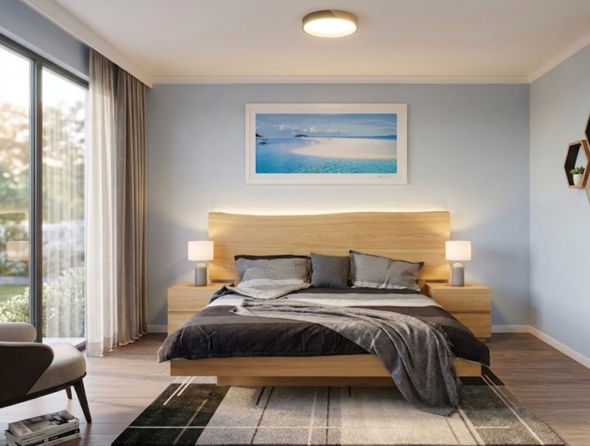 Prana Live Edge Floating Bed Frame