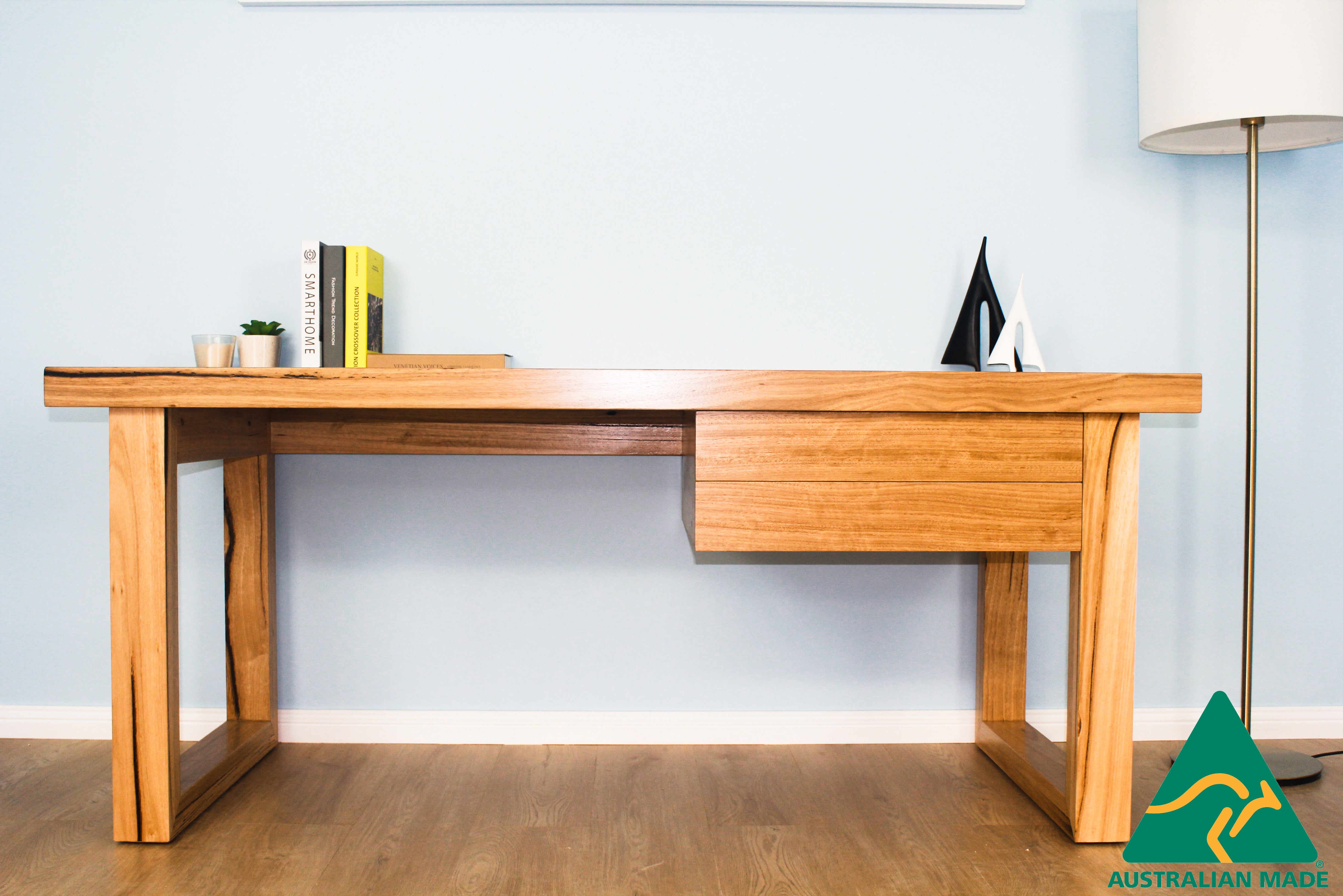 Solid Messmate Timber Willow 2 Drawer Desk – Luxiwood Furniture